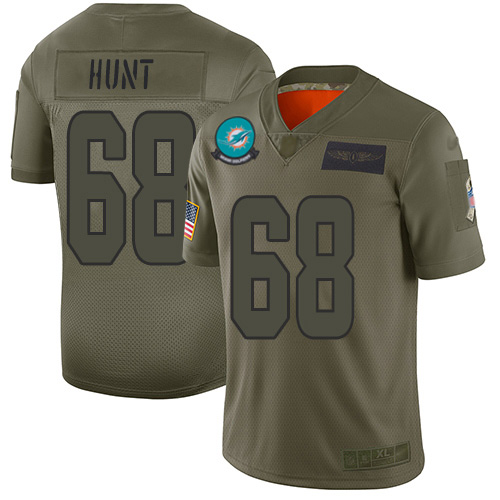 Nike Dolphins #68 Robert Hunt Camo Youth Stitched NFL Limited 2019 Salute To Service Jersey